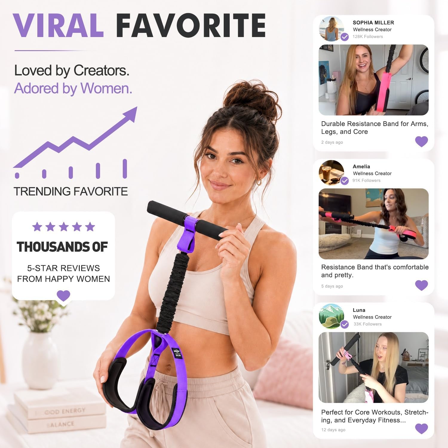 Pedal Resistance Band with Handle, Upgraded Durable Thickened Latex Tubes and Soft Foam Fabric Foot Pedal, Sit up Exercise Equipment for Abdomen, Waist, Arm, Core/Abs, Leg, Physical Therapy