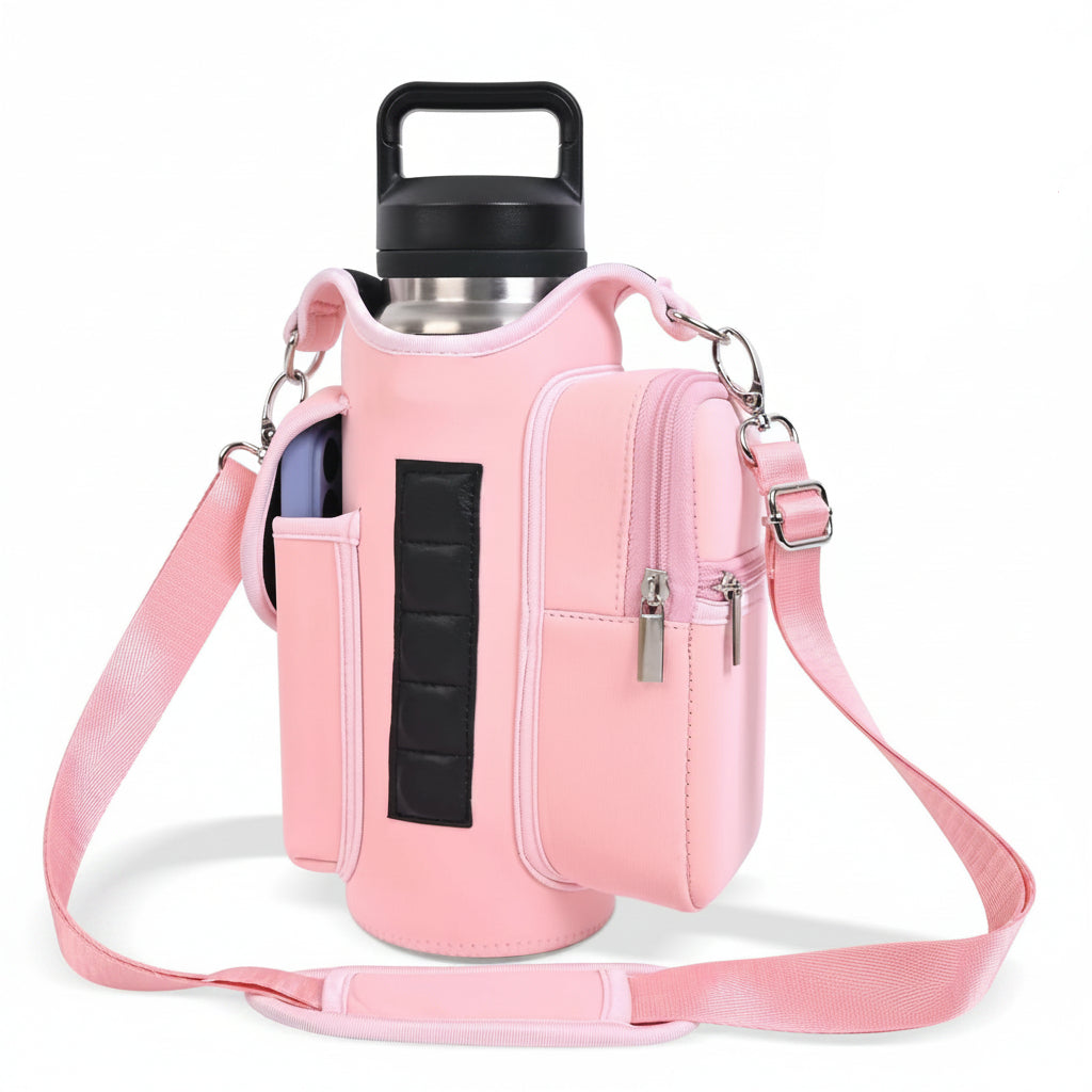 Magnetic Gym Bag Water Bottle Carrier Holder with Adjustable Shoulder Strap, 40Oz Magnets Magnetic Gym Bag Bottle Pouch Sling