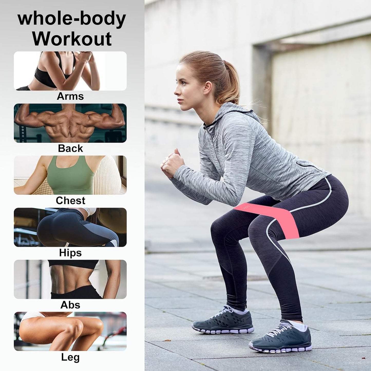 Resistance Bands Set, Resistance Loop Exercise Bands with Instruction Guide and Carry Bag, Versatile Latex Exercise Bands for Home and Gym Workouts, Set of 5