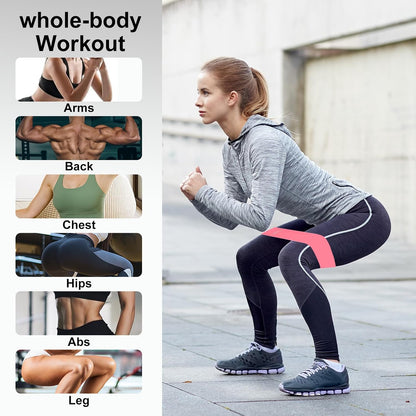 Resistance Bands Set, Resistance Loop Exercise Bands with Instruction Guide and Carry Bag, Versatile Latex Exercise Bands for Home and Gym Workouts, Set of 5