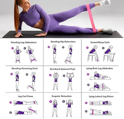 Resistance Bands Set, Resistance Loop Exercise Bands with Instruction Guide and Carry Bag, Versatile Latex Exercise Bands for Home and Gym Workouts, Set of 5