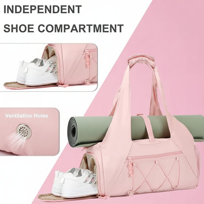 Yoga Mat Bag with Shoe Compartment and Wet Pocket - Versatile Gym Tote with Yoga Strap for Travel and Fitness Essentials